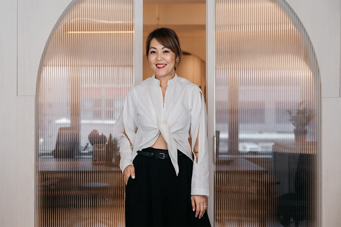 Kaye Dong, founder of The Good Studio, in her office