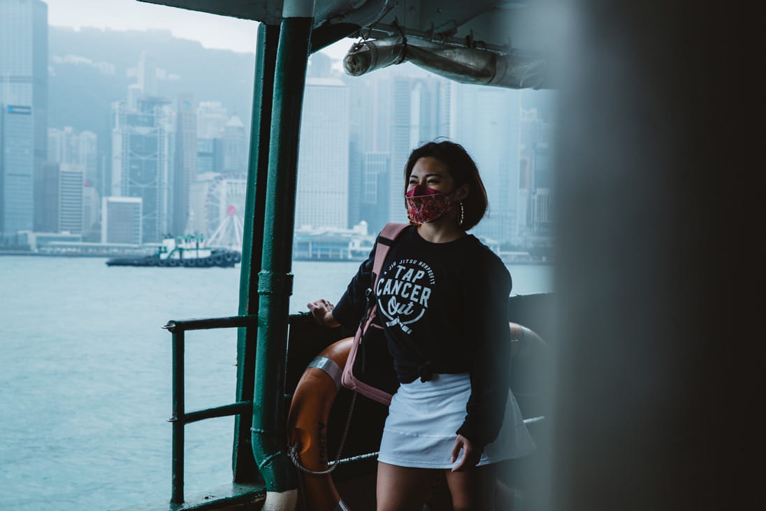 Podcaster Emily Tan catches the Star Ferry in Hong Kong