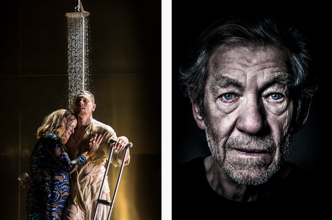 Left: Cat on a Hot Tin Roof. Right: Ian McKellen as King Lear in 2017. Image courtesy of National Theatre Live