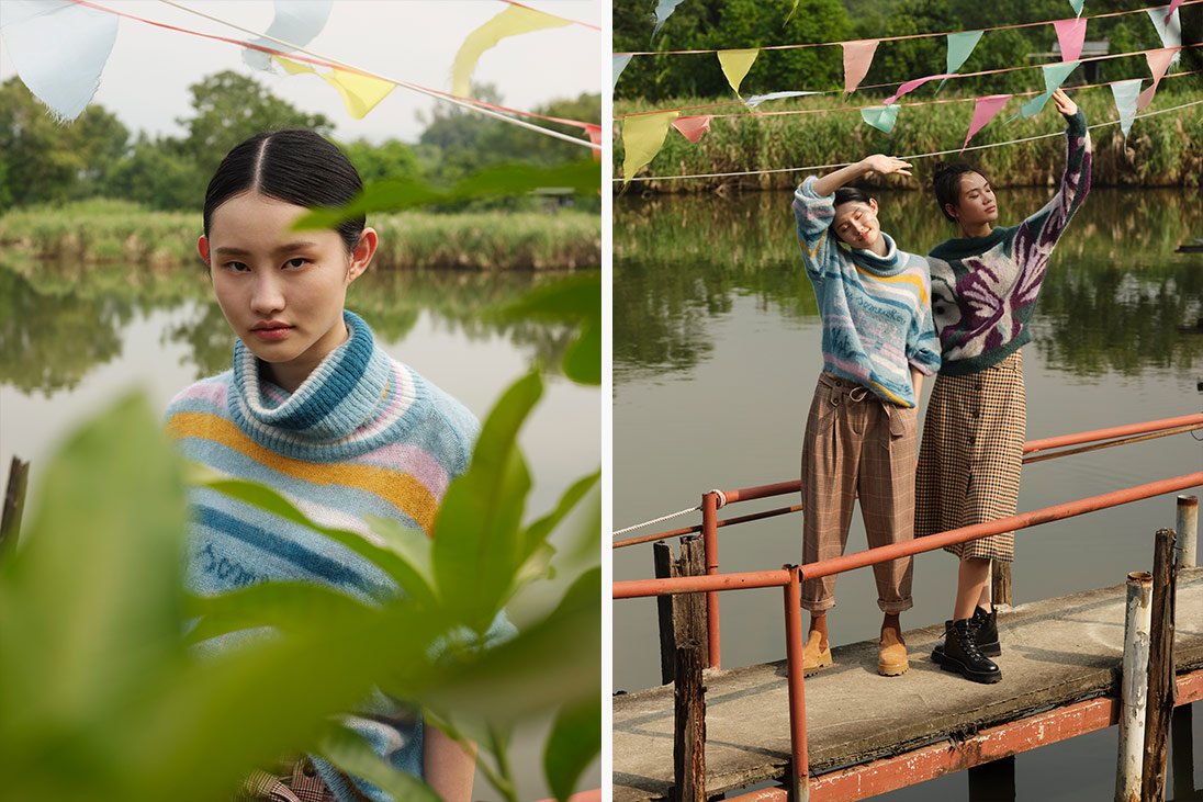 Models pose in iBlues and Jimmy Choo