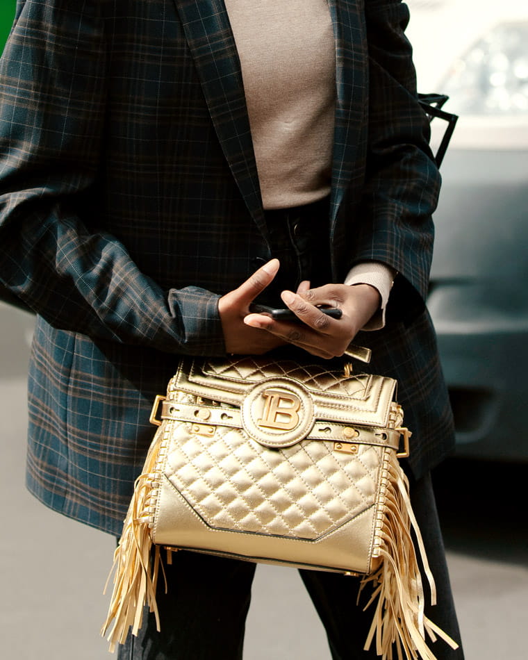 A dramatic-style investment handbag