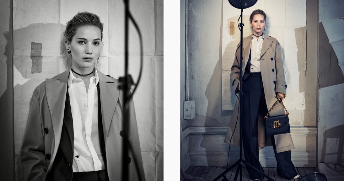 Dior muse and actress Jennifer Lawrence wearing the fashion house’s modest Autumn Winter 2018 collection 