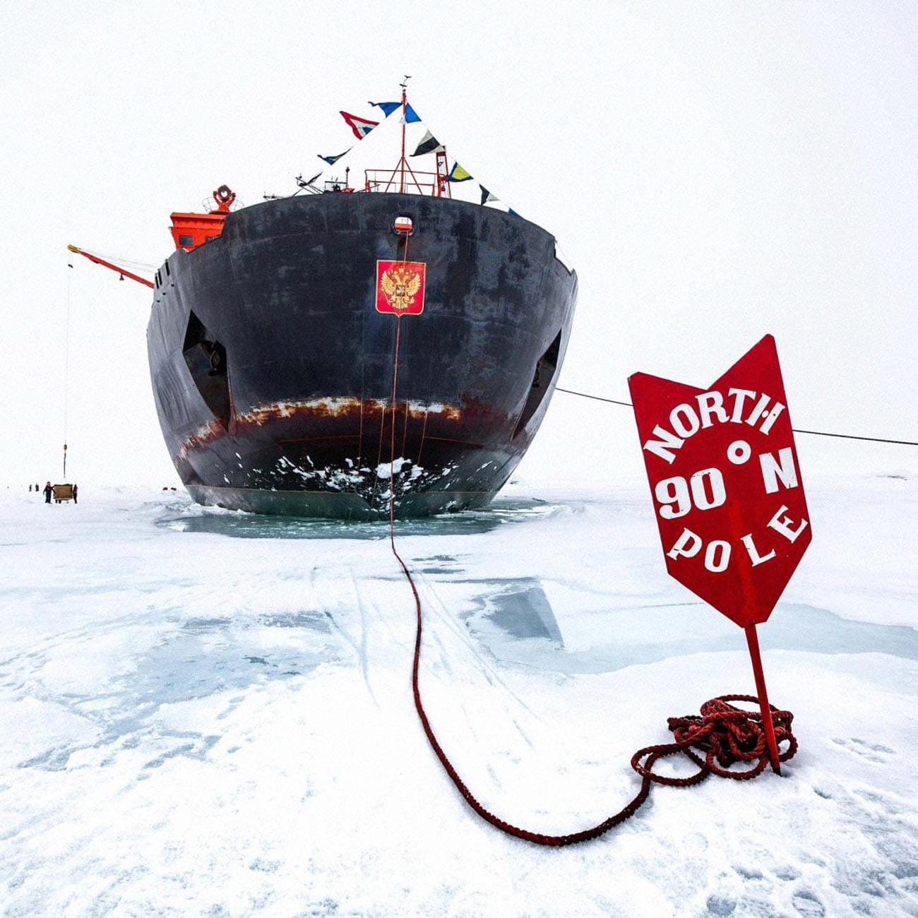 50 Years of Victory icebreaker at the North Pole