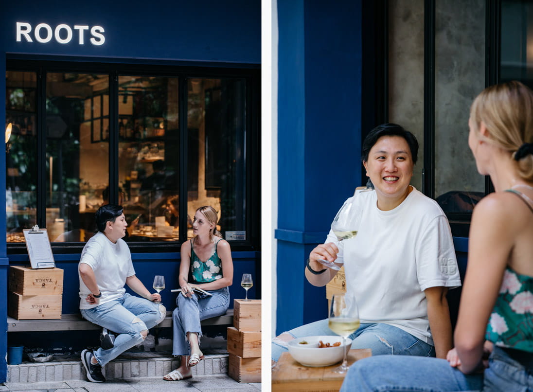 Roots Eatery chef and founder Stephanie Wong enjoys a Sunday conversation with Camille Lisette Glass