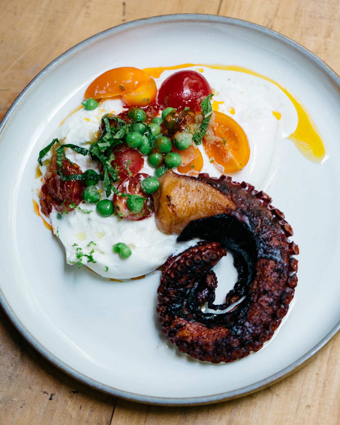 Roots Eatery chef and founder Stephanie Wong's octopus with burrata