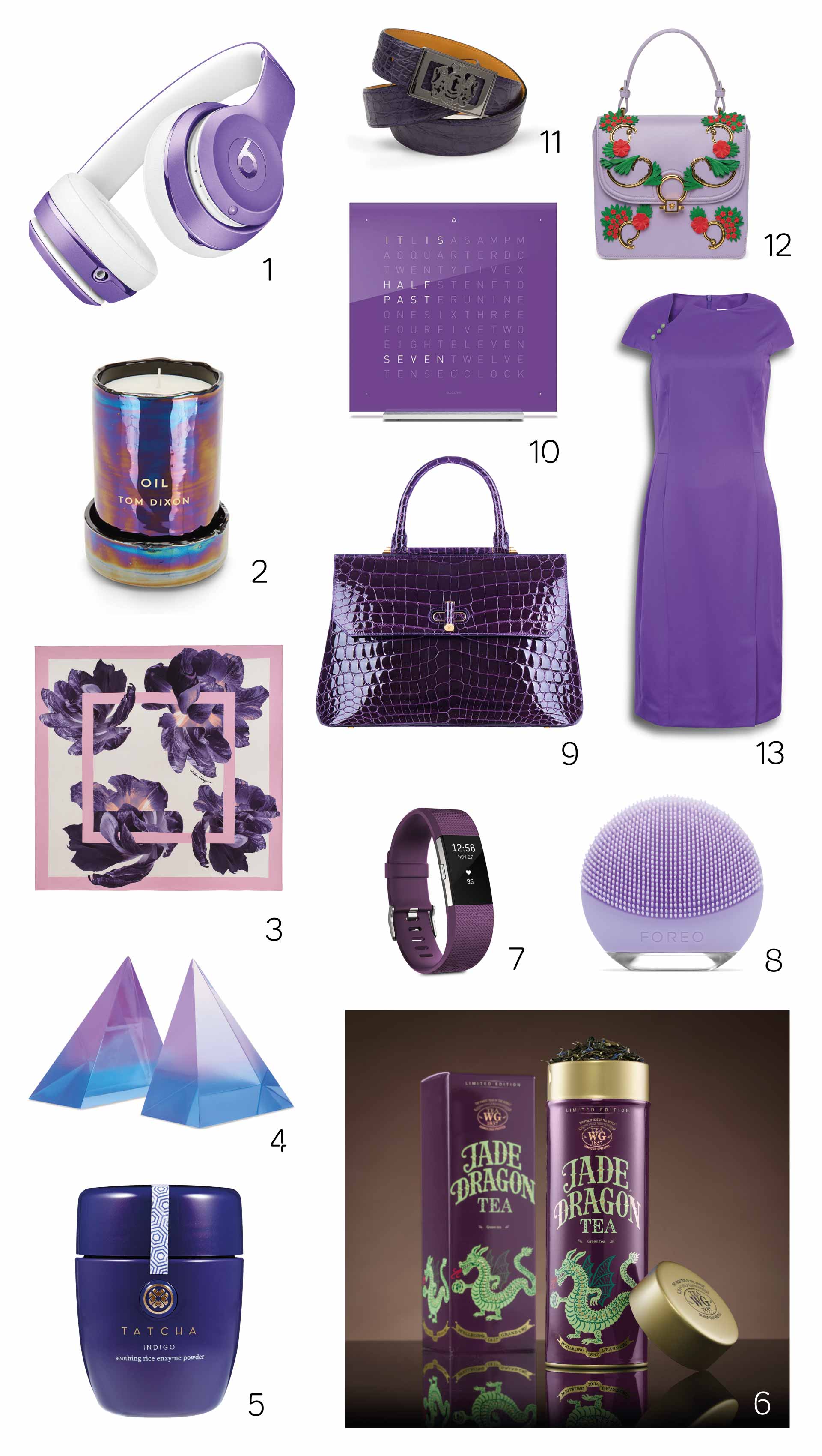 本刊为你精挑细选一些紫外光色的单品，启发你的时尚灵感