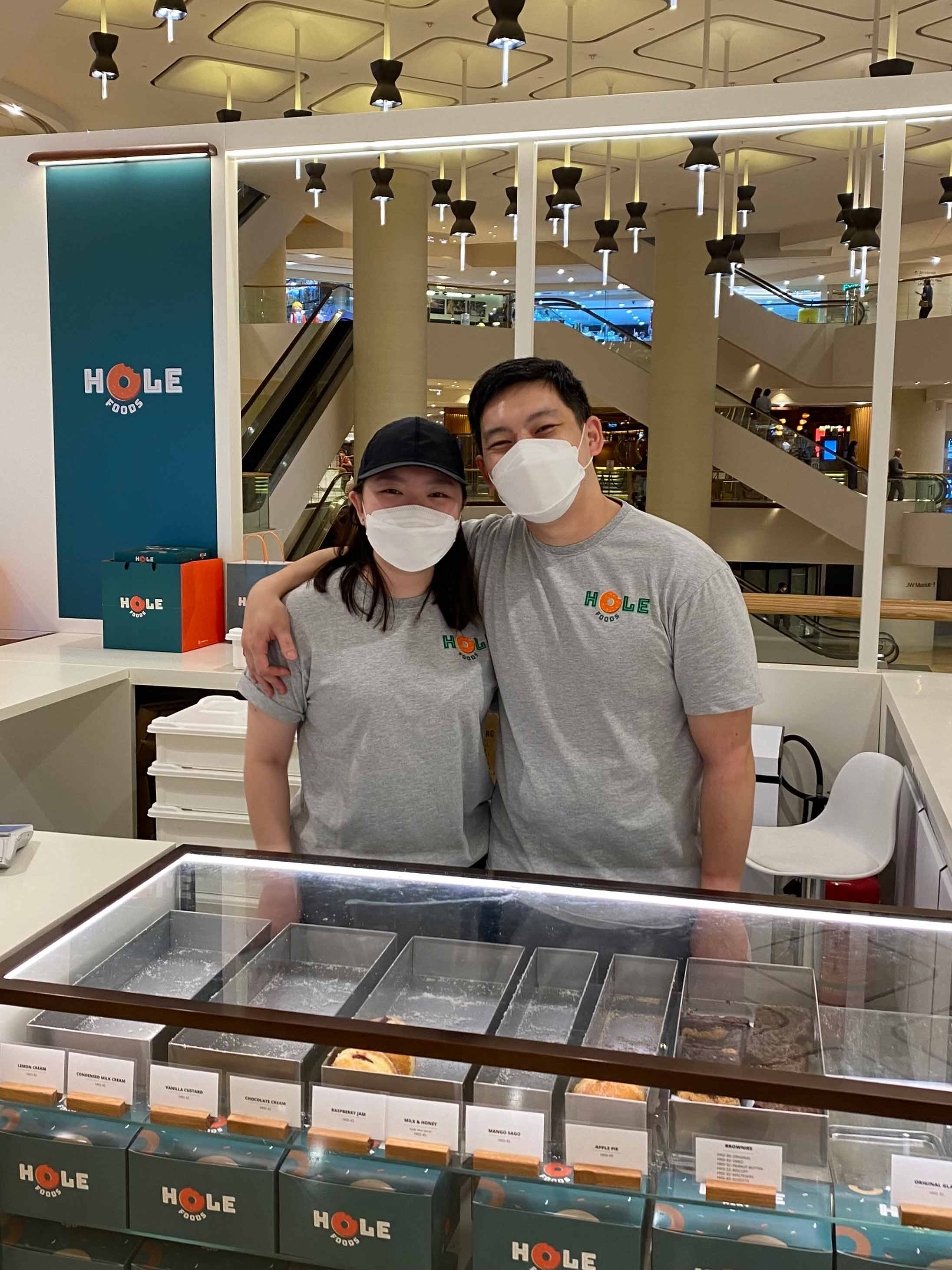 Hole Foods founders Hannah and Winson at the Pacific Place White Space pop-up