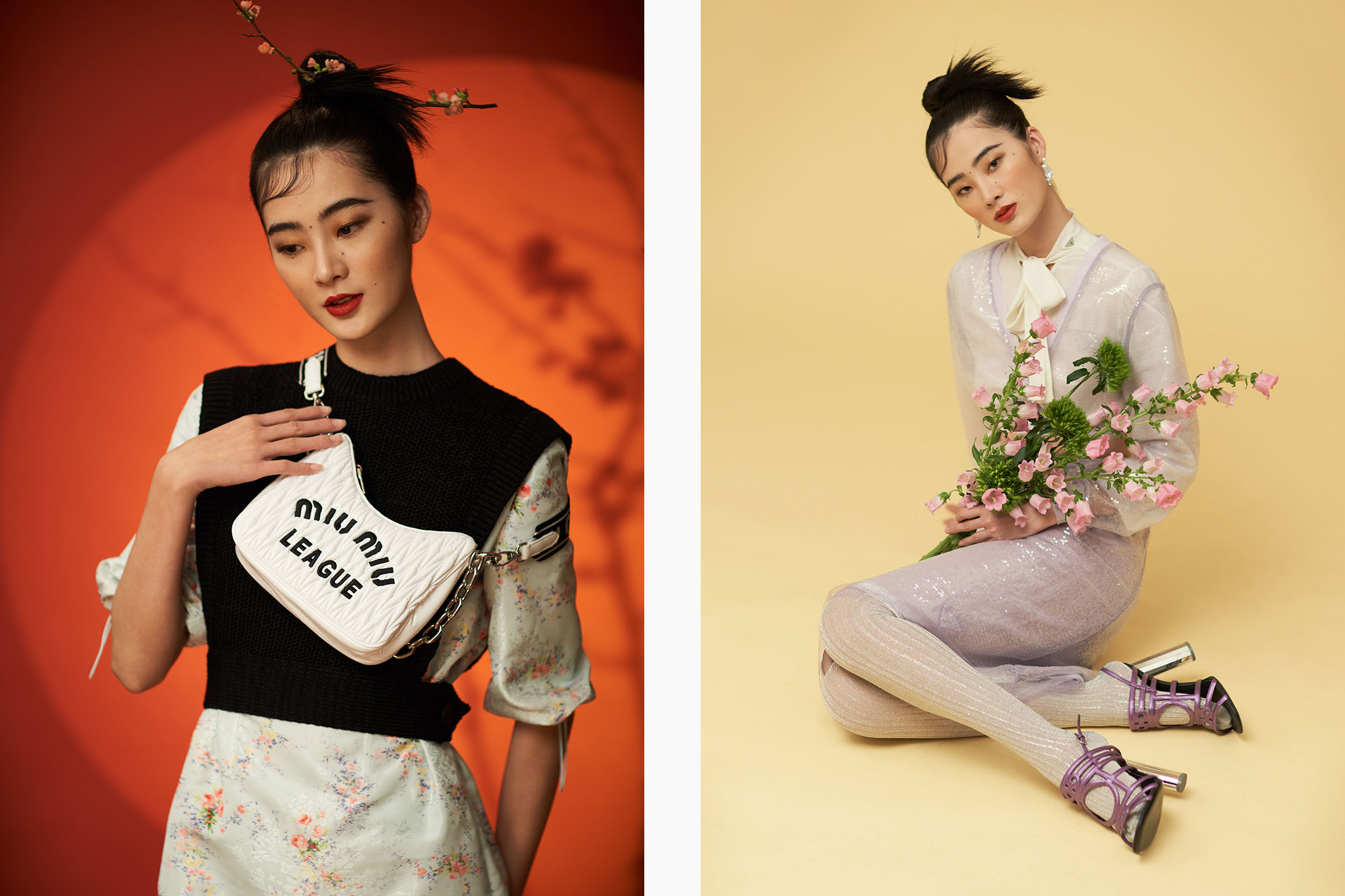 A model poses in Sportmax, Ferragamo, Miu Miu, Prada and I.T clothing available at Pacific Place
