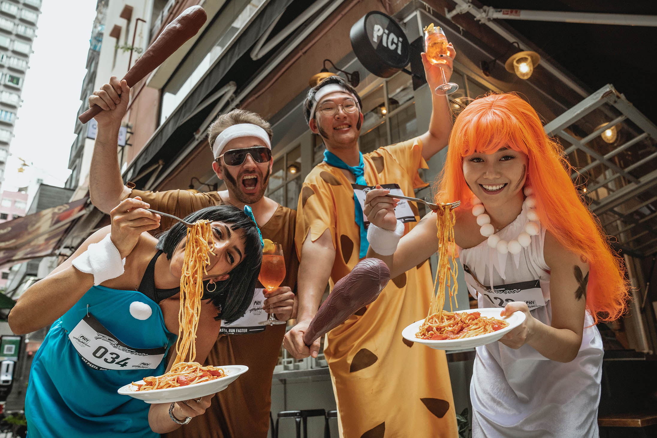 A team participating in the Pici Pasta Run