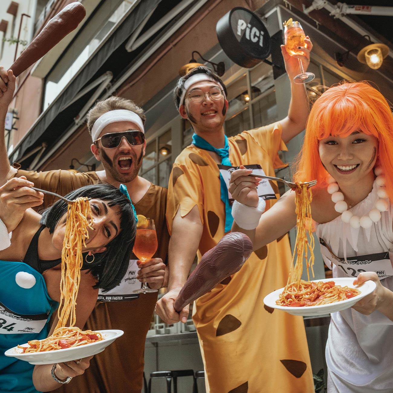 A team participating in the Pici Pasta Run