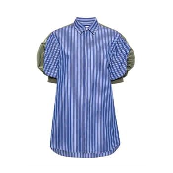 Sacai Panelled Striped Mini Dress