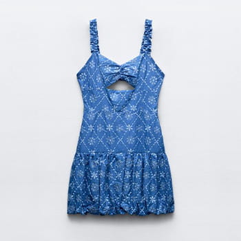 Zara Openwork Embroidered Mini Dress