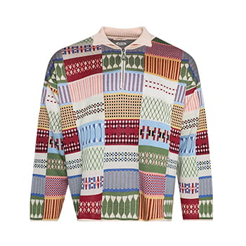 Bode Sampler Geometric-Print Polo Jumper