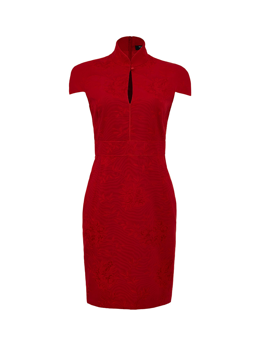 Shanghai Tang Flower Jacquard Dress