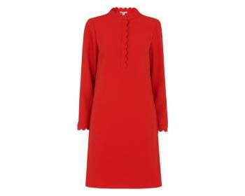 Whistles Scalloped Collar Crepe Dress