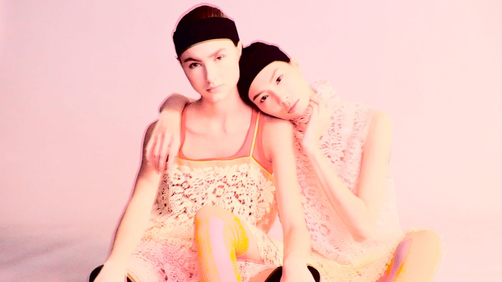 Models wearing fashion clothes