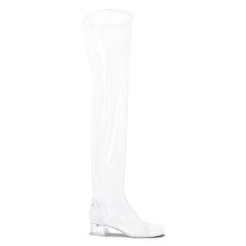 Chanel Thigh Boot in PVC and White Grosgrain