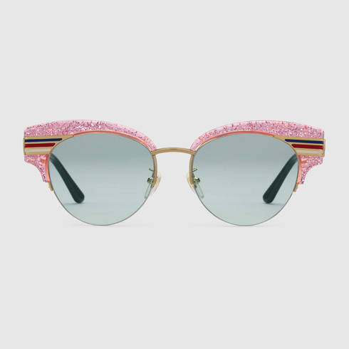 Gucci Cat Eye Glitter Acetate Glasses