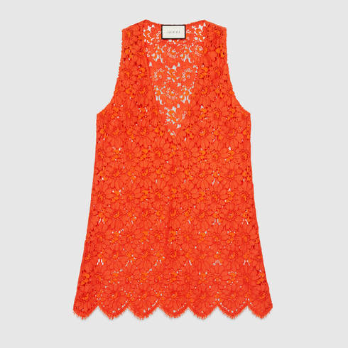 Gucci FLower Lace Sleeveless Top