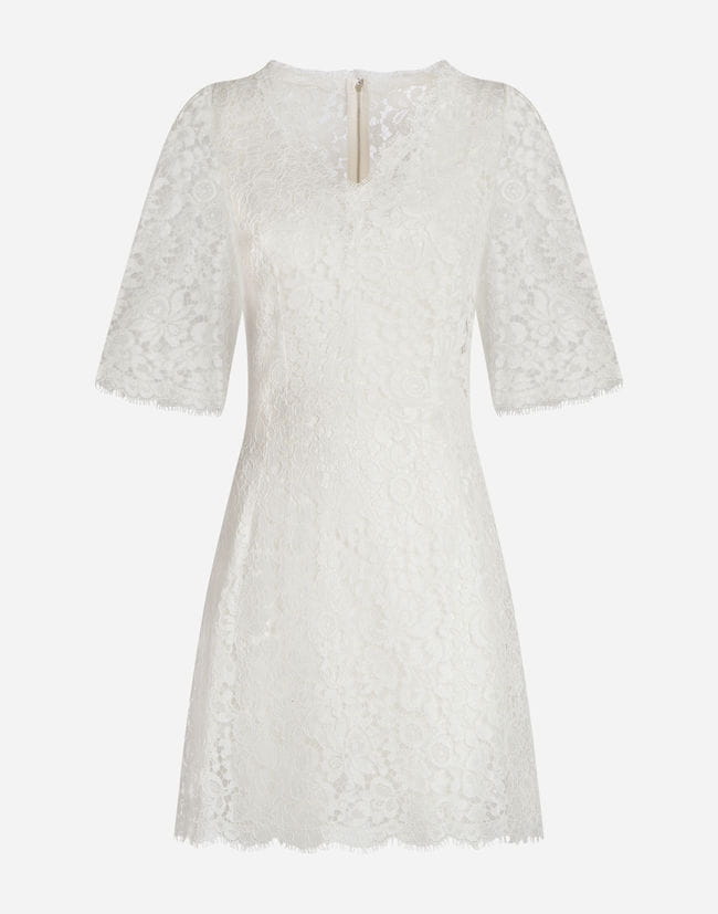Dolce & Gabbana Lace Dress with Flared Skirt