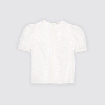Sandro Subtly Sheer Top with Lace