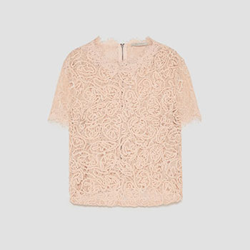 Zara Embroidered Lace Top