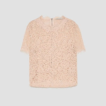 Zara Embroidered Lace Top