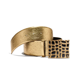 Chanel Calfskin Gold Tone Metal Resin Belt