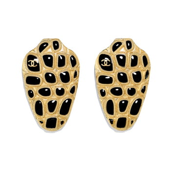 Chanel Metal Resin Clip On Earrings