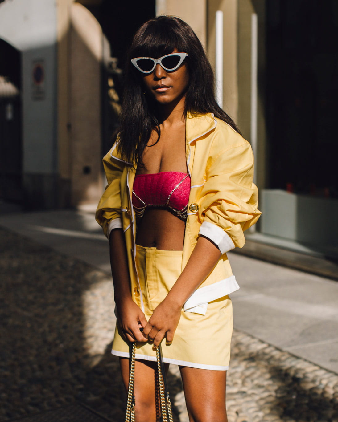 A street style example of the 2021 loud shirt trend available at Pacific Place
