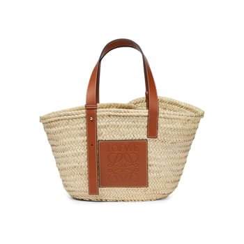 Loewe Basket Bag in Palm Leaf and Calfskin