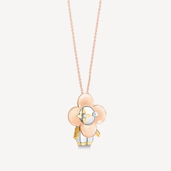 Louis Vuitton Vivienne Pendant, 3 Golds & Diamonds
