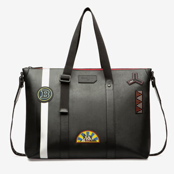 Bally Stoner Men’s Coated Canvas Tote In Black