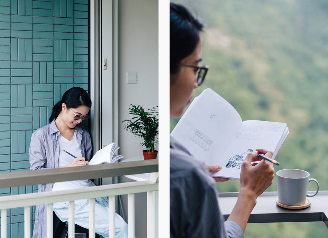 Illustrator Bonnie Pang works at home in Tseung Kwan O