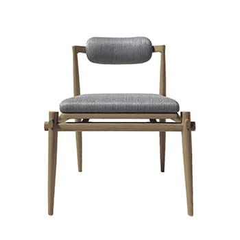 André Fu Living Interlock Armless Dining Chair in Travertine Blue