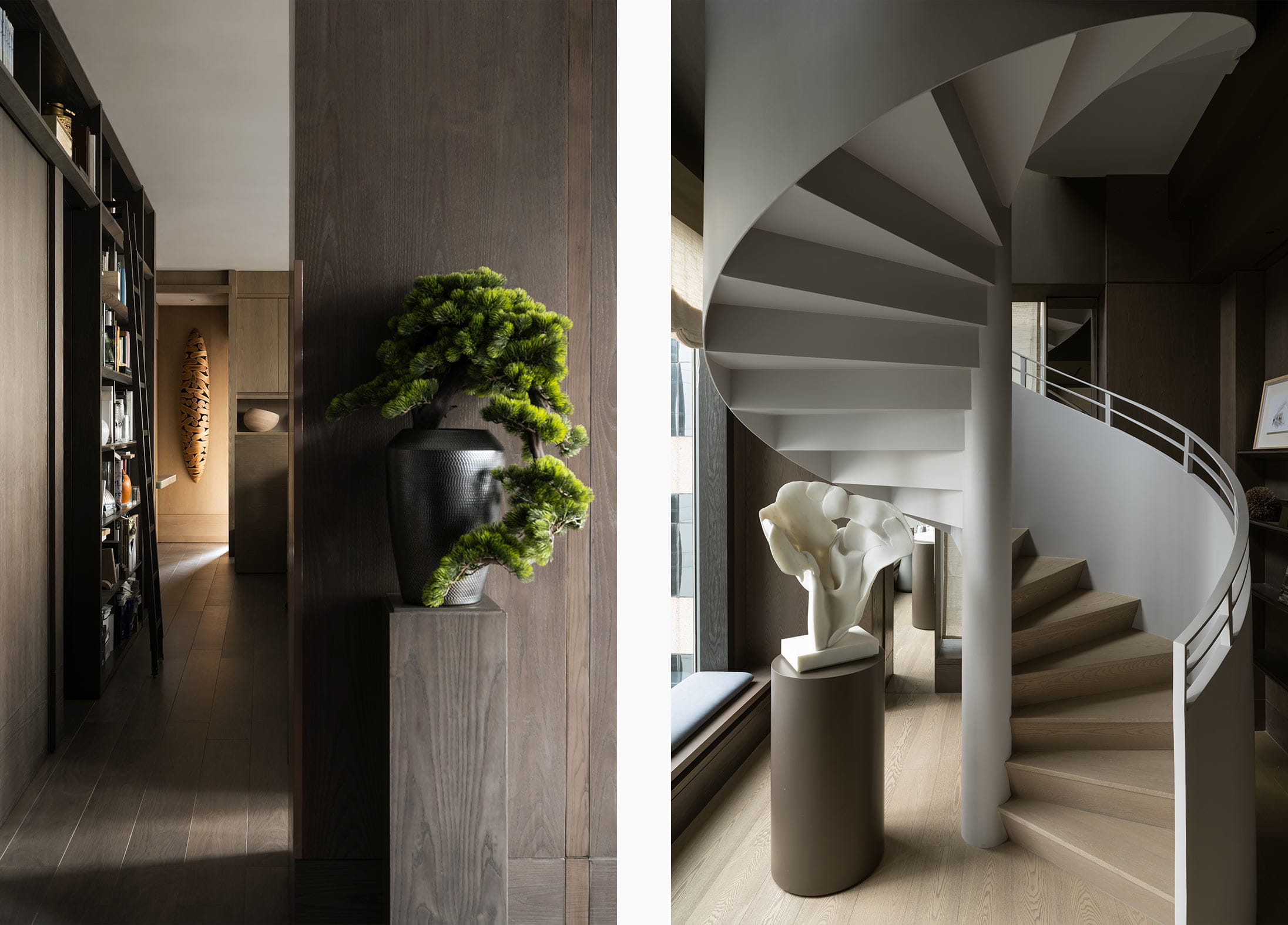 Two views of André Fu's new studio space