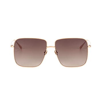 Linda Farrow Rose Gold Square Titanium Sunglasses available at Puyi Optical 