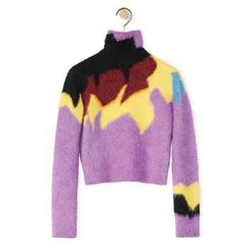 LOEWE Intarsia Turtle Neck Sweater in Wool