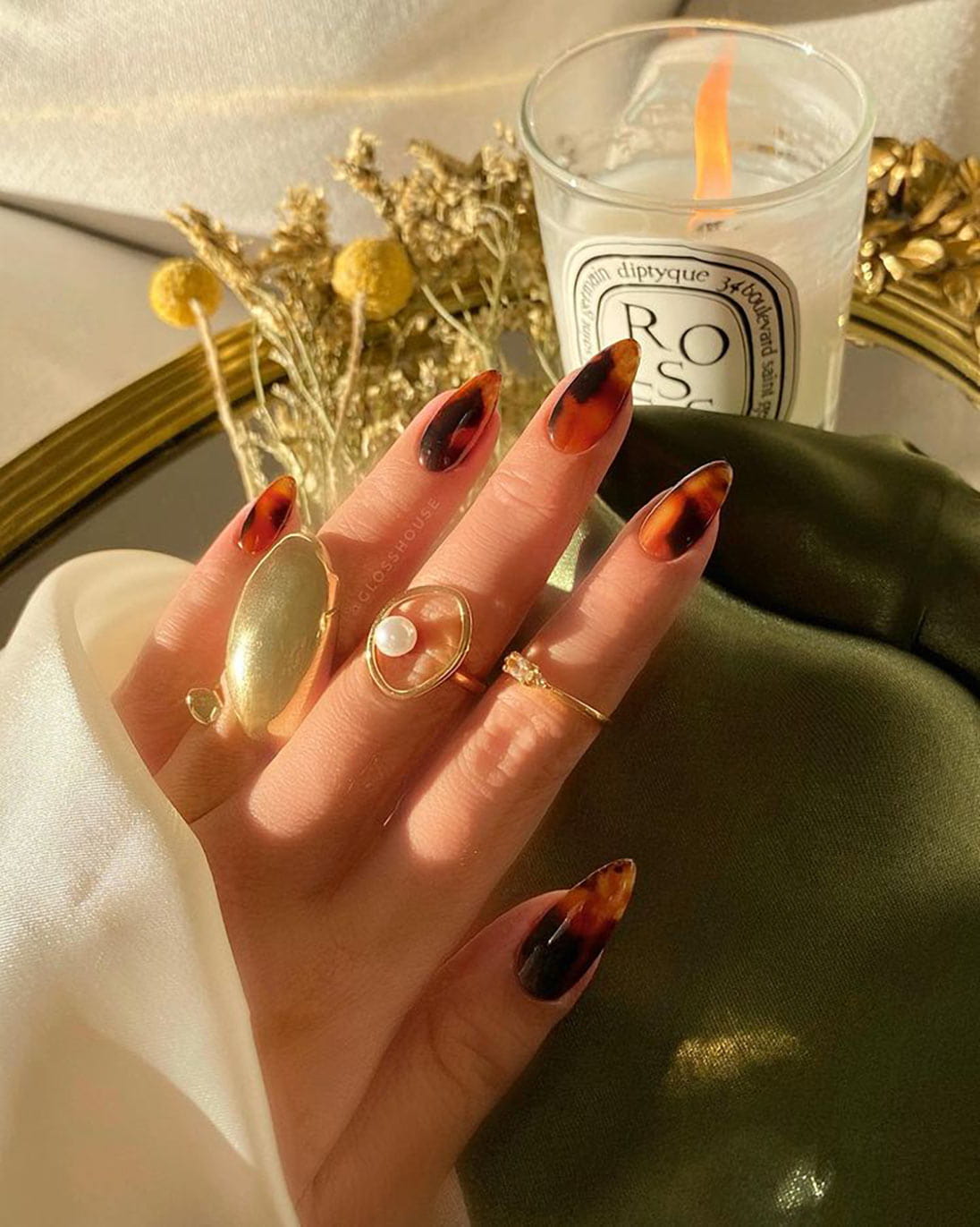 Tortoiseshell nail art available at Pacific Place
