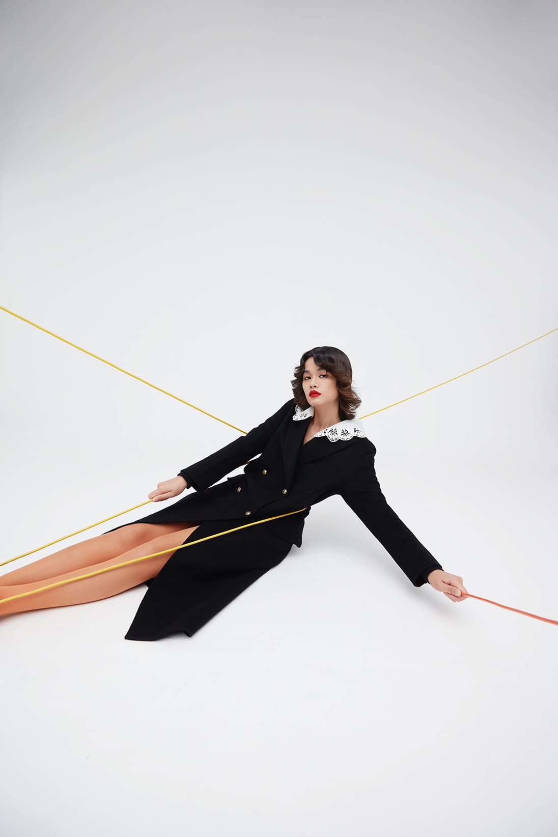 A model poses in Sandro