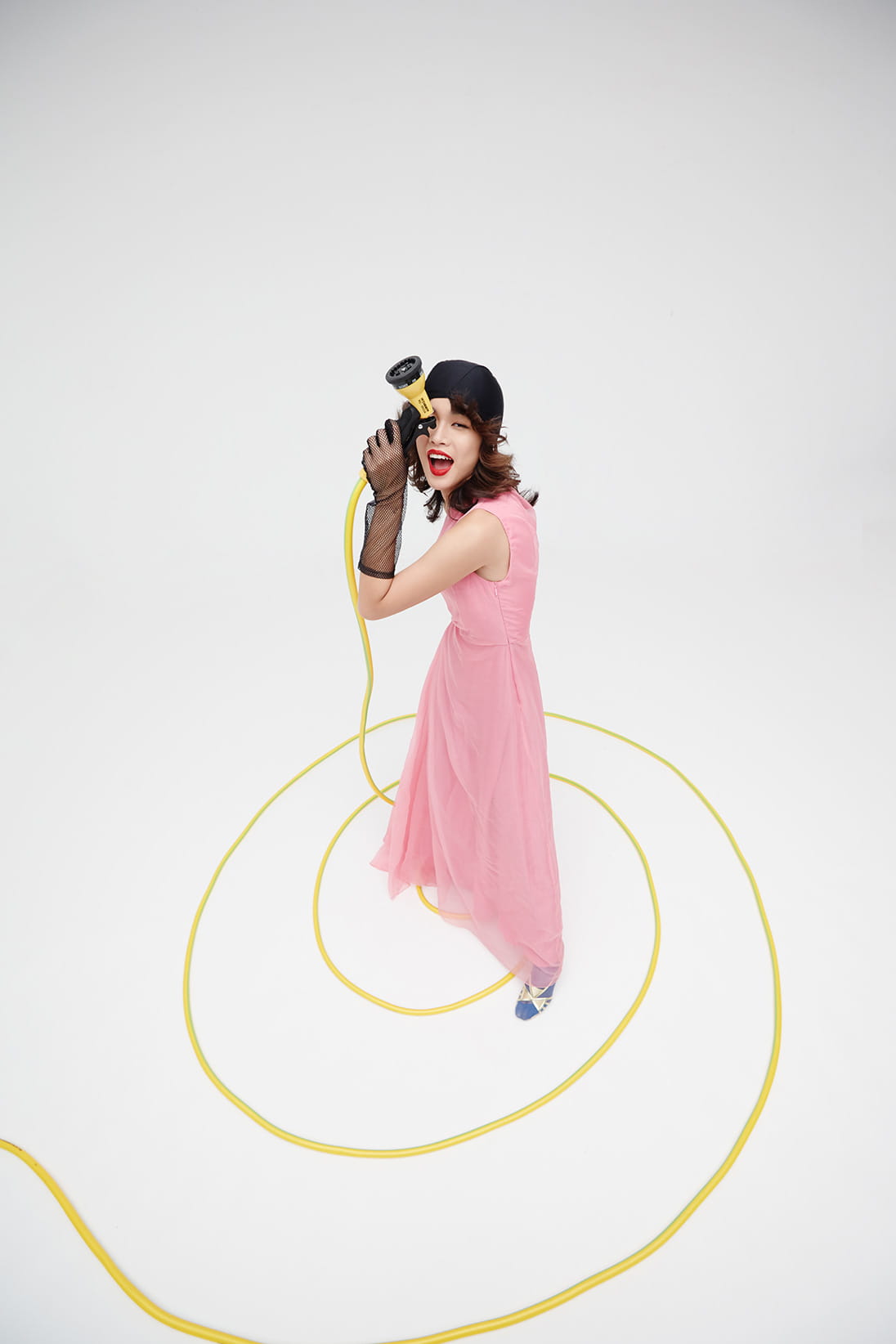 A model poses in Gucci