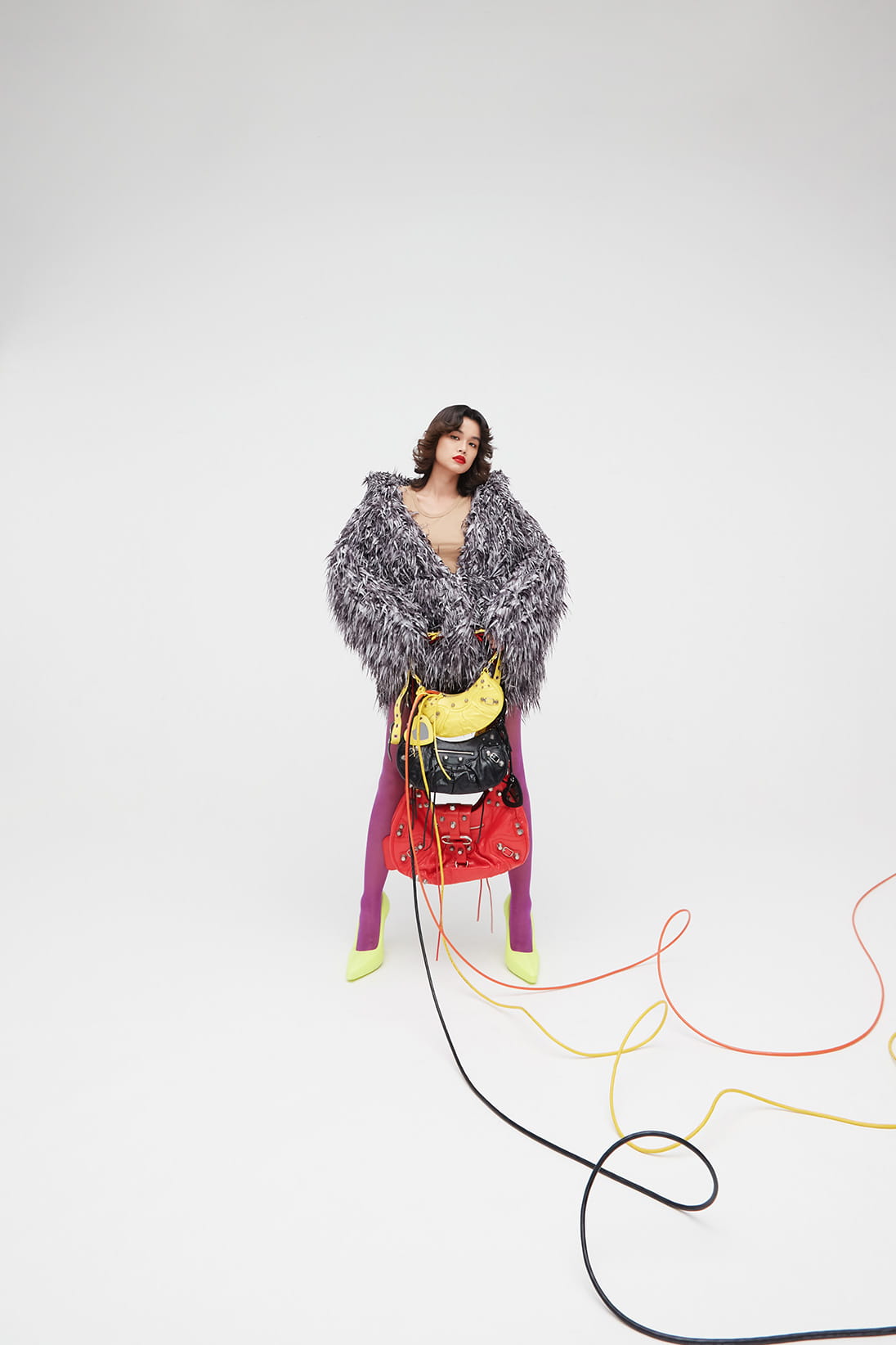 A model poses in Balenciaga