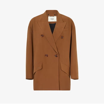 Fendi Brown Crêpe de Chine Blazer