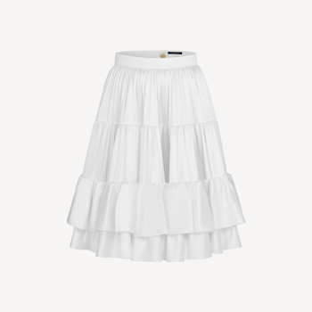 Louis Vuitton Fluid Silk Satin Tiered Short Skirt 