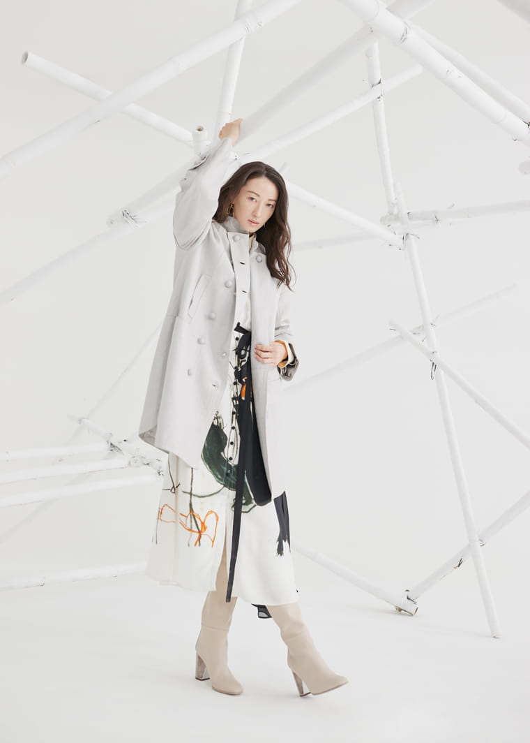 A model poses in Chloé, Emporio Armani and Hermès