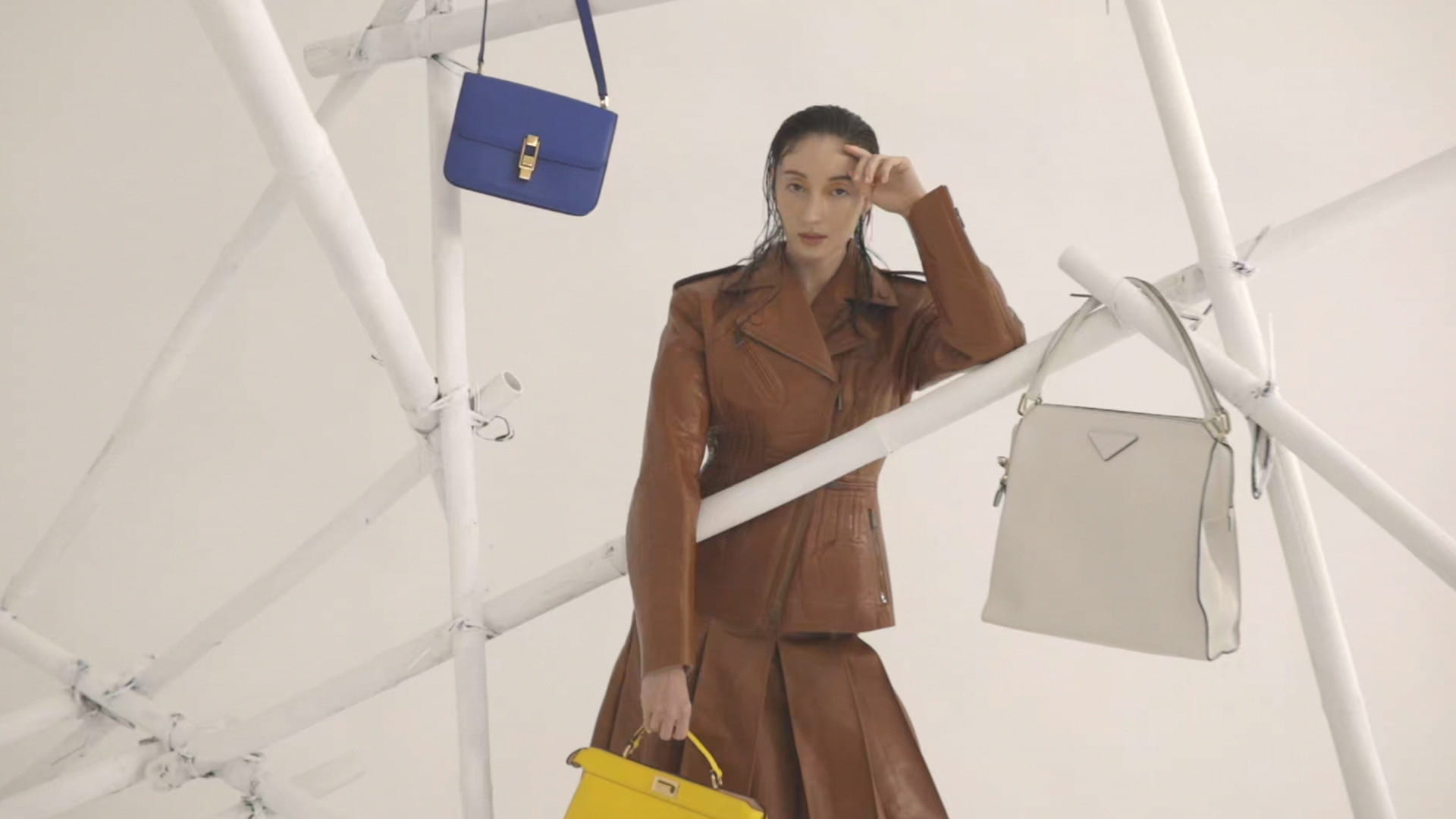 A model posses in Fendi