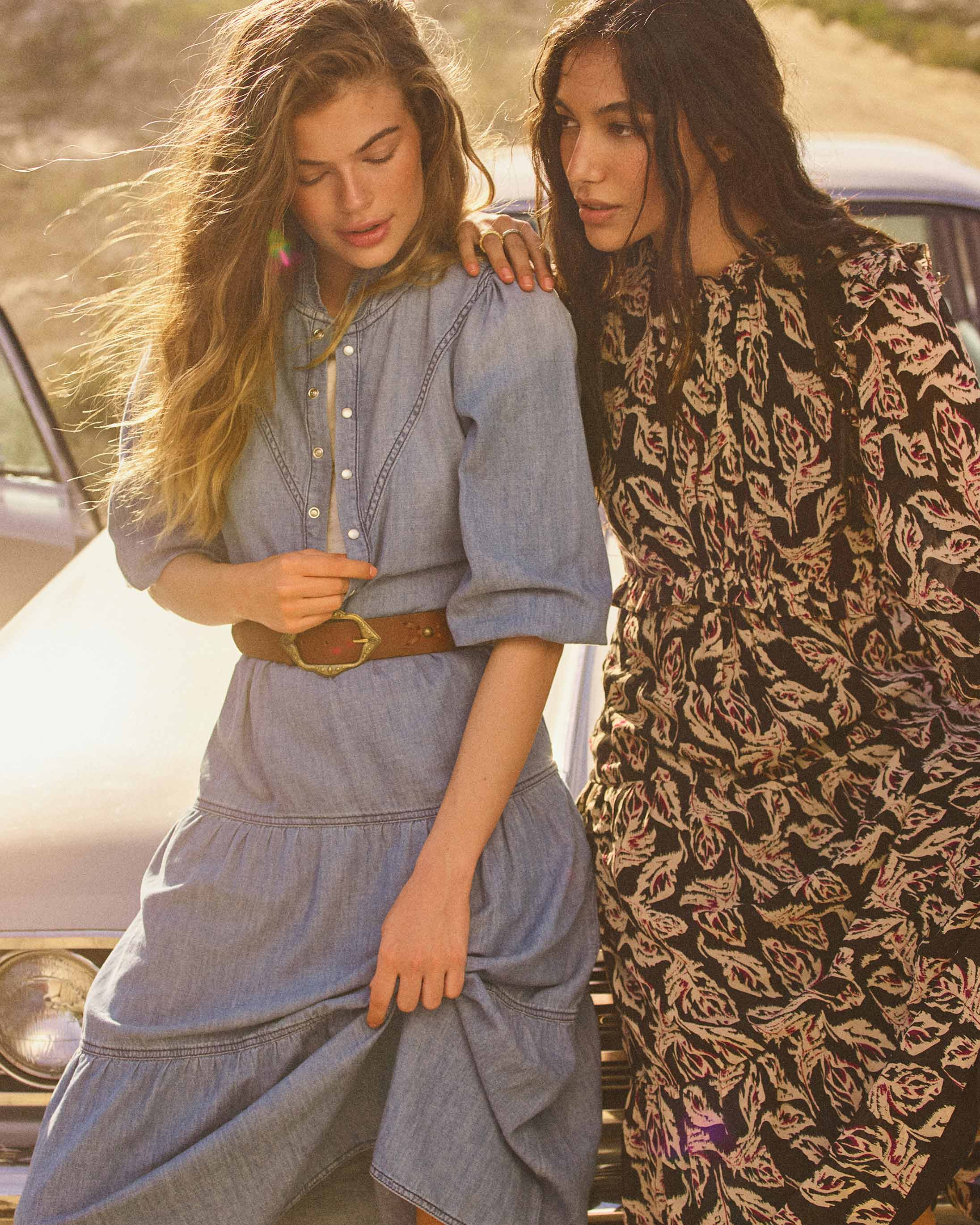 Models poses in pieces from ba&sh's new collection available at Pacific Place