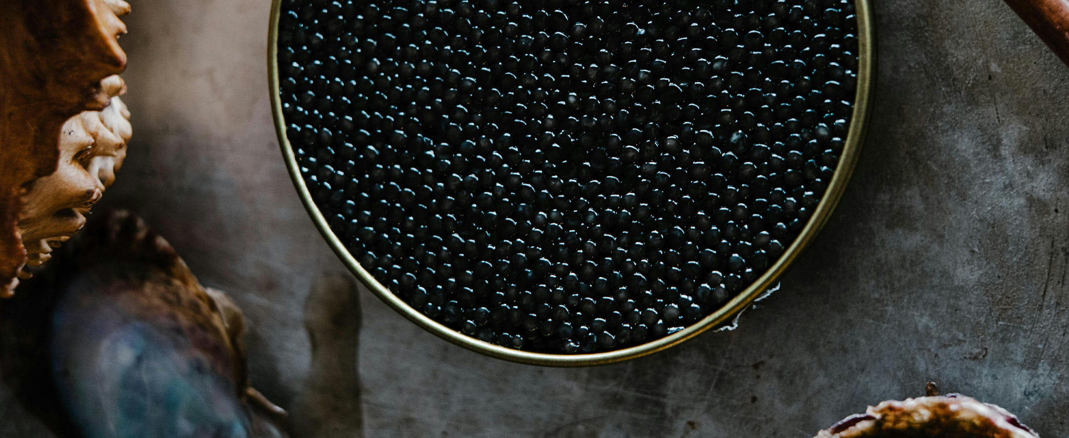 A tin of black caviar