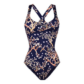 Vilebrequin Women One-piece Swimsuit Sweet Blossom in Navy/Blue