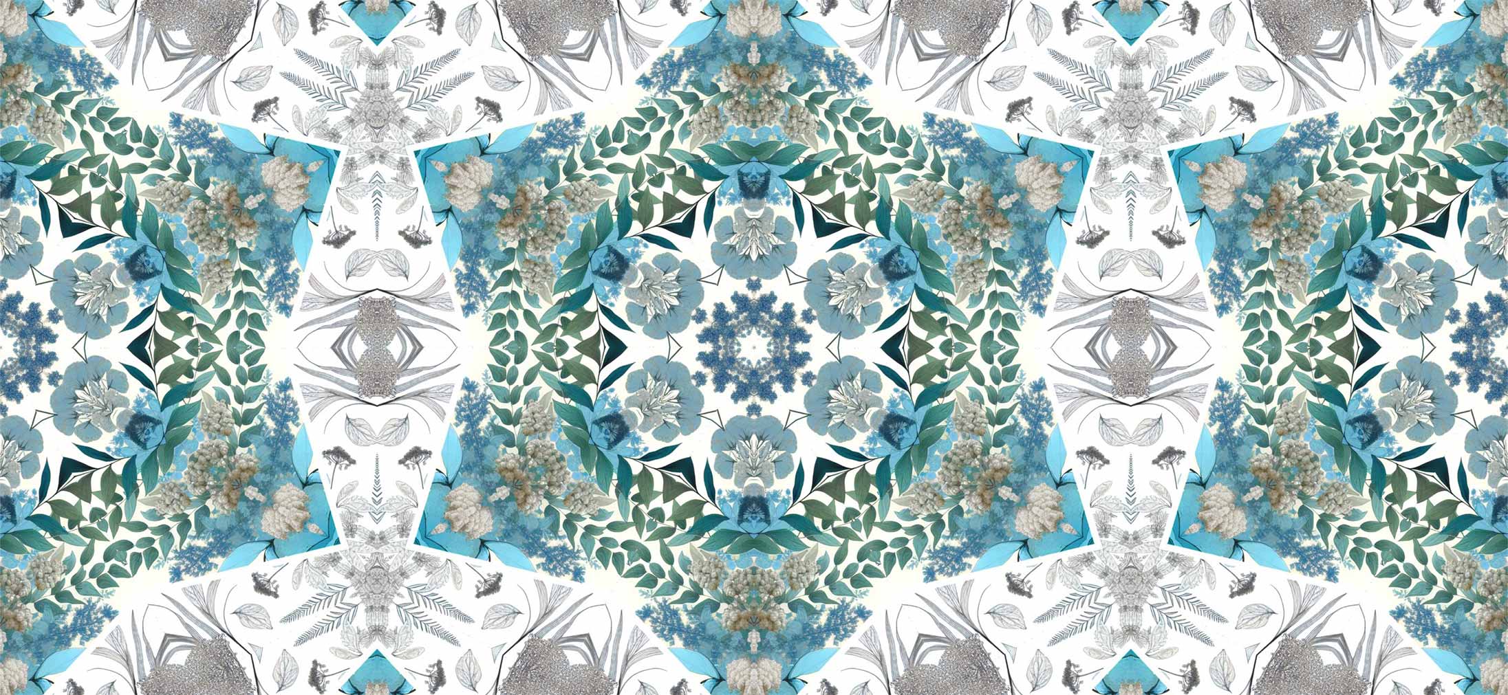 A soft colour and pattern palette